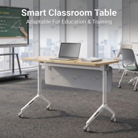 Table de formation moderne, réglable, mobile, écologique, durable, pliable, avec roulettes verrouillables, pour école/conférence/salle de classe/bureau