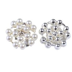 Hot Pearl Flower Disc Drill Hebilla Delicado Rhine-diamante Aleación Manual DIY Accesorios para el cabello Materiales Botón - Product Image 5