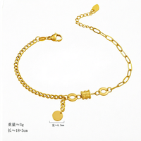 Bracelet Gaovo élégant et polyvalent en forme de sablier avec perles porte-bonheur, en acier inoxydable plaqué or, résistant au ternissement, bijoux de mode pour femme
