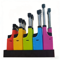 Nouvel Arrivage – Briquet Électronique Rétractable Style Américain en Plastique, au Butane, pour Barbecue, Cuisine et Camping, Rechargeable et Durable