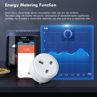 Enchufe Inteligente GIRIER con WiFi, Compatible con Alexa y Google Home, Monitoreo de Energía, Tuya, 16A, AC100-240V, Enchufe Inteligente de 3 Pines para Reino Unido