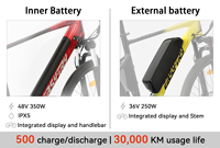 Fabricant chinois de vélos électriques 27,5 pouces avec batterie intégrée, 7 vitesses, 48V 350W, cadre en alliage, VTT 32 km/h, vente de vélos électriques de montagne personnalisés