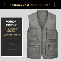 Gilet multifonctionnel à plusieurs poches pour le travail, la pêche, l'escalade, les voyages, les activités de plein air, séchage rapide, respirant, en maille, pour hommes