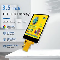 Écran tactile TFT LCD Polcd en gros de 3,5 pouces, affichage à cristaux liquides 320x480, module TFT 40 broches