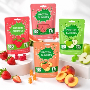 Bonbons gélifiés protéinés à la pastèque, marque privée OEM, collation fitness, 17g de protéines par sachet, protéines à mâcher portables <span class=keywords><strong>pour</strong></span> les déplacements - Product Image 3
