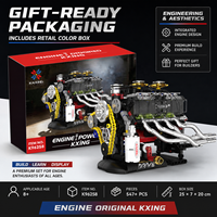 Juego de Bloques de Construcción de Plástico de Coche Deportivo Dodge con Motor V8 de Manivela, Transmisión Mecánica para Niños de 5 a 7 Años, Ensamblaje DIY