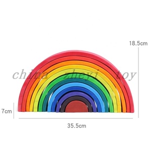 Bán Trực Tiếp Từ Nhà Máy Khối Xếp Hình Cầu Vồng Đồ Chơi Xếp Hình Cầu Vồng 12 Món Cho Trẻ Em Bán Sỉ Đồ Chơi Trẻ Em Đồ Chơi Bằng Gỗ Ở Trung Quốc - Product Image 4