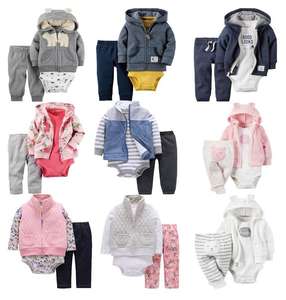 Ensemble 3 pièces en coton à capuche pour enfants (garçons et filles) : veste, barboteuse et pantalon – Vêtements pour bébés et jeunes enfants - Product Image 6