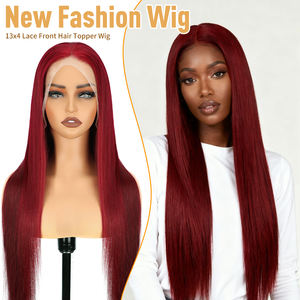 Perruques en dentelle frontale de 28 pouces, <span class=keywords><strong>couleur</strong></span> bordeaux 99j, <span class=keywords><strong>cheveux</strong></span> humains, perruque bordeaux, densité 180%, pré-épilées, perruques en dentelle frontale de <span class=keywords><strong>cheveux</strong></span> humains pour femmes - Product Image 1