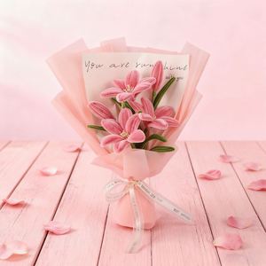 Forever Blooming Pink Lily Bouquet DIY Pipe Cleaner Flower <b>Craft</b> <b>Kit</b> a Heartfelt Handmade Gift for Loved Ones - Product Image 6