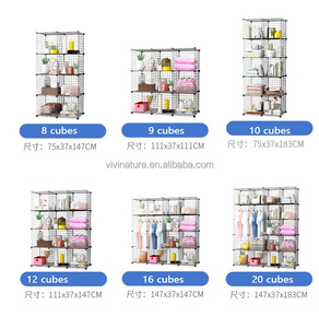 Metal Wire Modular DIY Storage Shelf <strong>Wardrobe</strong> <strong>Unit</strong> - Product Image 3