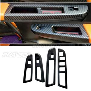 Panneau de commande des boutons de lève-vitres en fibre de carbone, décoration de cadre d'accoudoir intérieur éclairé pour Subaru XV 2012-2014 - Product Image 2