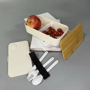 Custom Plastic PP Picnic Box with Leakproof Bamboo Fiber <strong>Cover</strong> Heatable Adult and Children's <strong>Lunchbox</strong> - Product Image 3