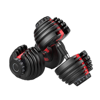 Ensemble d'haltères en acier à poids réglable 24/40 kg, équipement de fitness à changement rapide pour la musculation à domicile