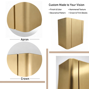 Hotte murale de luxe en laiton artisanal de calibre 16, avec face incurvée sur mesure, pour cuisines design - Product Image 6