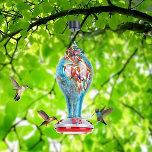 Comedero para Colibríes de Vidrio Resistente al Agua para Decoración de Jardín Exterior en Azul y Rojo - Product Image 5