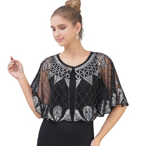 Chal de Malla Brillante con Lentejuelas, Capa Corta para Vestido de <span class=keywords><strong>Fiesta</strong></span> Qipao - Product Image 2