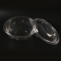 Bol à salade en PET transparent |   Conteneur pour aliments froids de 16 oz à 48 oz |   Couvre-boîte plat/dôme, 100% recyclable, imprimable OEM, contenants en plastique pour aliments