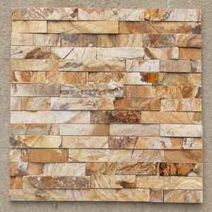 Amarelo da cultura da slate, pedra empilhada, painel da parede exterior - Product Image 1