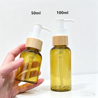 Botol Pompa Kayu Bambu Isi Ulang Wadah Cairan Minyak 50ml 100ml 150ml 300ml Botol Dispenser Minyak Tubuh Kosmetik Minyak Rambut