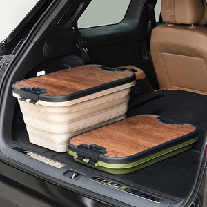 Đa chức năng ngoài trời gấp hộp lưu trữ với bìa gỗ dày cắm trại xe <span class=keywords><strong>bin</strong></span> cho những buổi dã ngoại cho các hoạt động ngoài trời - Product Image 4
