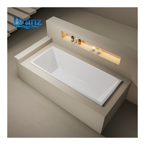 Baignoire en acrylique contemporaine, durable, renforcée, encastrable, facile à installer dans la salle de bain - Product Image 1