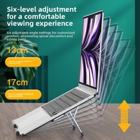 Support pour ordinateur portable pliable en alliage d'aluminium, support de bureau portable pour jeux, réglable en hauteur, refroidissement