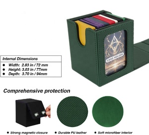 Boîte de rangement en PU à deux fenêtres Torson, écologique, étanche, personnalisée, pour 100 cartes de jeu Yugioh Commander CCG, stockage d'un gallon, brevet - Product Image 4