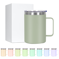 Logotipo personalizado 12oz 14oz 16oz 24oz Vaso de doble pared Tazas de viaje Taza aislada Taza de café para acampar de acero inoxidable con asa