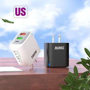 Prise EU US <span class=keywords><strong>200W</strong></span> USB Type C <span class=keywords><strong>Chargeur</strong></span> Double PD Adaptateur de charge rapide pour téléphone Samsung <span class=keywords><strong>Xiaomi</strong></span> Huawei Téléphone Charge rapide 3.0 <span class=keywords><strong>Chargeur</strong></span> - Product Image 6