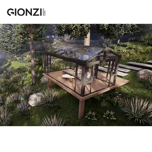 GIONZI Houses Modern Designs Aluminum Alloy Double Tempered Glass Garden Sun Room