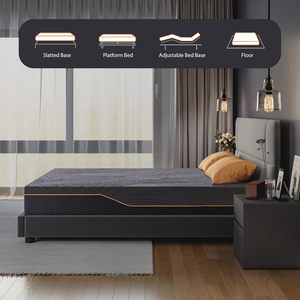 Colchón de espuma viscoelástica tamaño King Queen de alto estándar Material de látex moderno dormitorio cama para dormir fabricado doble plástico al vacío - Product Image 5