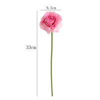 Bunga Minimalis Real Touch 33cm Ranunculus Buatan Lateks Pink Putih untuk Dekorasi Vas Pernikahan Rumah