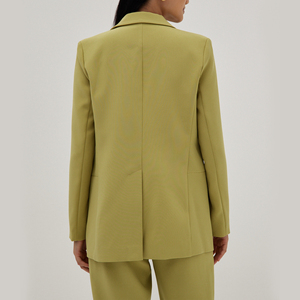 Office Ladies Blazer Trendy abbigliamento donna pantaloni Set abiti estivi Blazer intrecciato servizio OEM tinta unita Set 2 pezzi personalizzato - Product Image 5