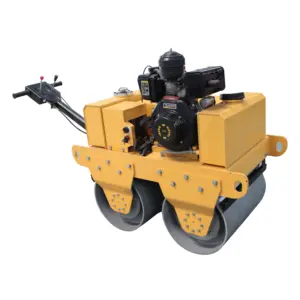 Double Drum Walk Behind Mini Road Roller Machine Price Vibratory Electric Roller Parts Vibrating Earth Road Roller Compactor 30%