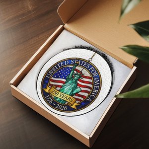 Stained Glass Suncatcher Pendant Usa 250th Anniversary Window <b>Wall</b> <b>Decor</b> - Product Image 4