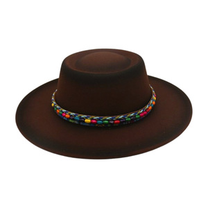 Sombrero Fedora clásico, gorra <span class=keywords><strong>de</strong></span> ala ancha <span class=keywords><strong>de</strong></span> <span class=keywords><strong>lana</strong></span> Vintage, cinturón <span class=keywords><strong>de</strong></span> piedra <span class=keywords><strong>turquesa</strong></span> personalizado, cuentas coloridas, cuerda trenzada, sombrero <span class=keywords><strong>de</strong></span> pastel <span class=keywords><strong>de</strong></span> cerdo para Otoño e Invierno - Product Image 6