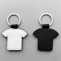 Porte-clés vierge en cuir PU pour sublimation, métallique, brillant, double face, pour transfert thermique DIY, pour impression personnalisée