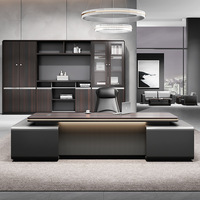 Ensemble de table et de chaises de bureau en bois modulaire en forme de L, style moderne simple et luxueux, pour usage commercial