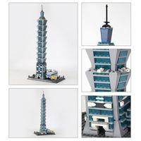 Wange 5221 Taipei 101 China Building Attractions Block Bricks Model Children Educational Assembly Building Block Plastic Toy Set