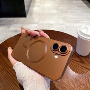 Funda de silicona líquida con adsorción magnética para iPhone 17 Pro Max, funda de teléfono con pintura metálica, cubierta protectora de TPU suave para iPhone 16 - Product Image 5