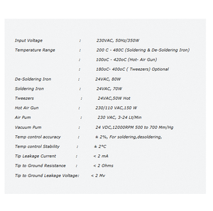 Estación de Retrabajo Multifuncional con Soldadura de Aire Caliente, Temperatura Ajustable y Función Dual para Reparación de PCB y Ensamblaje Electrónico - Product Image 4