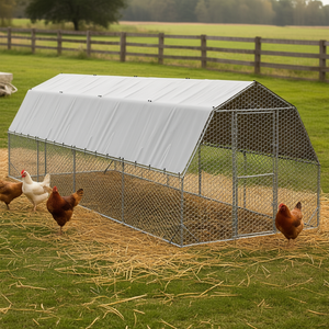 Enclos à poulets en acier galvanisé 8,2 pi x 26,2 pi x 7,4 pi, haute rigidité, pour l'extérieur - Product Image 2