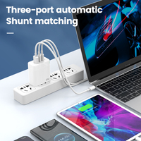 Adaptateur de charge rapide GaN 65W avec ports Type-C pour ordinateur portable et téléphone, approuvé CE, prise EU, pour écouteurs, tablettes et appareils Android