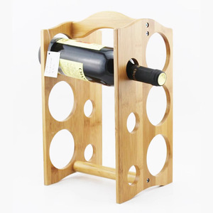 Bamboo Wine <b>Rack</b> 3 Tier Foldable Storage Display Stand For Home <b>Kitchen</b> - Product Image 1