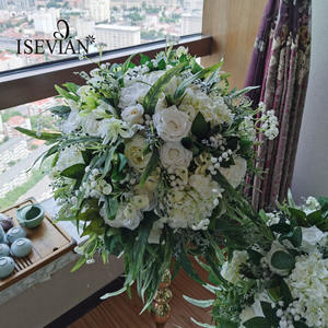 ISEVIAN-bolas <span class=keywords><strong>de</strong></span> rosas y hojas <span class=keywords><strong>de</strong></span> hortensia para <span class=keywords><strong>centro</strong></span> <span class=keywords><strong>de</strong></span> boda, piezas - Product Image 6