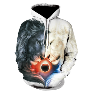2022 nuovi arrivi felpe con cappuccio e felpe da uomo 3D felpe con cappuccio <span class=keywords><strong>leone</strong></span> stampato poliestere <span class=keywords><strong>felpa</strong></span> con cappuccio - Product Image 4