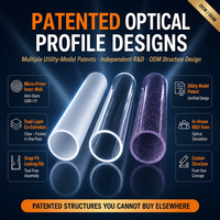 Tube diffuseur PC personnalisé, tube rond en polycarbonate opale givré pour éclairage linéaire LED, transmission de 92 %, usine d'extrusion OEM