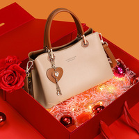 Sac à main bandoulière pour femme authentique, cuir haut de gamme, carré, élégant, à bandoulière unique, tendance, fermeture éclair, anniversaire, usage quotidien