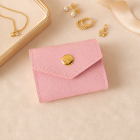 ZXF Spot Mini Sac de Rangement Minimaliste Portable 14*6cm pour Boucles d'Oreilles et Bagues en Cuir PU Épais pour Voyage